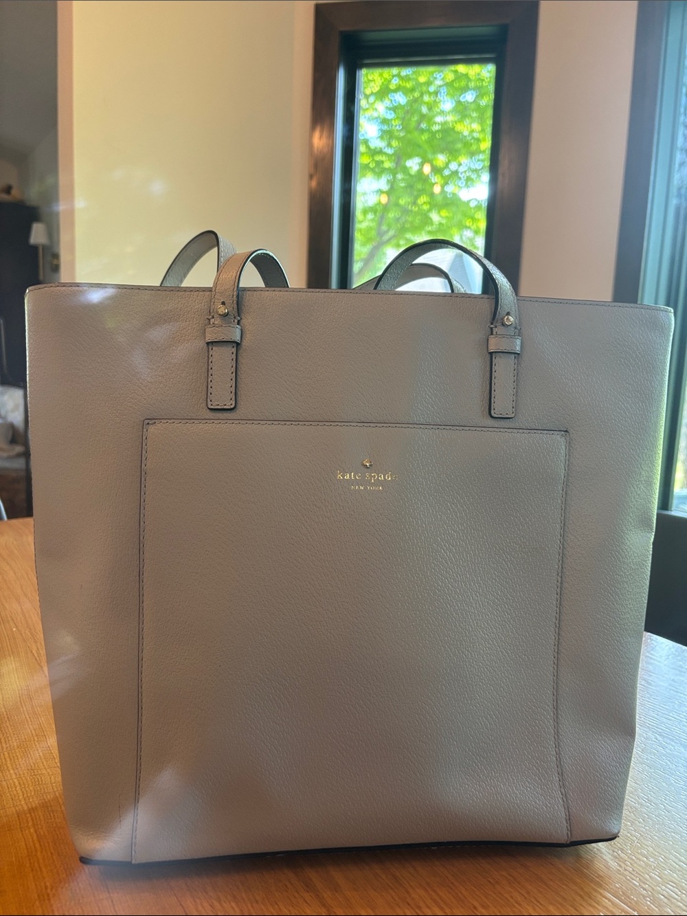 kate spade Grey Pebbled Leather Tote